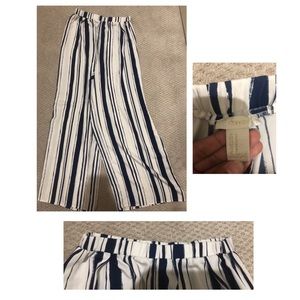 Forever 21 Striped Blue and White Flowy Pants